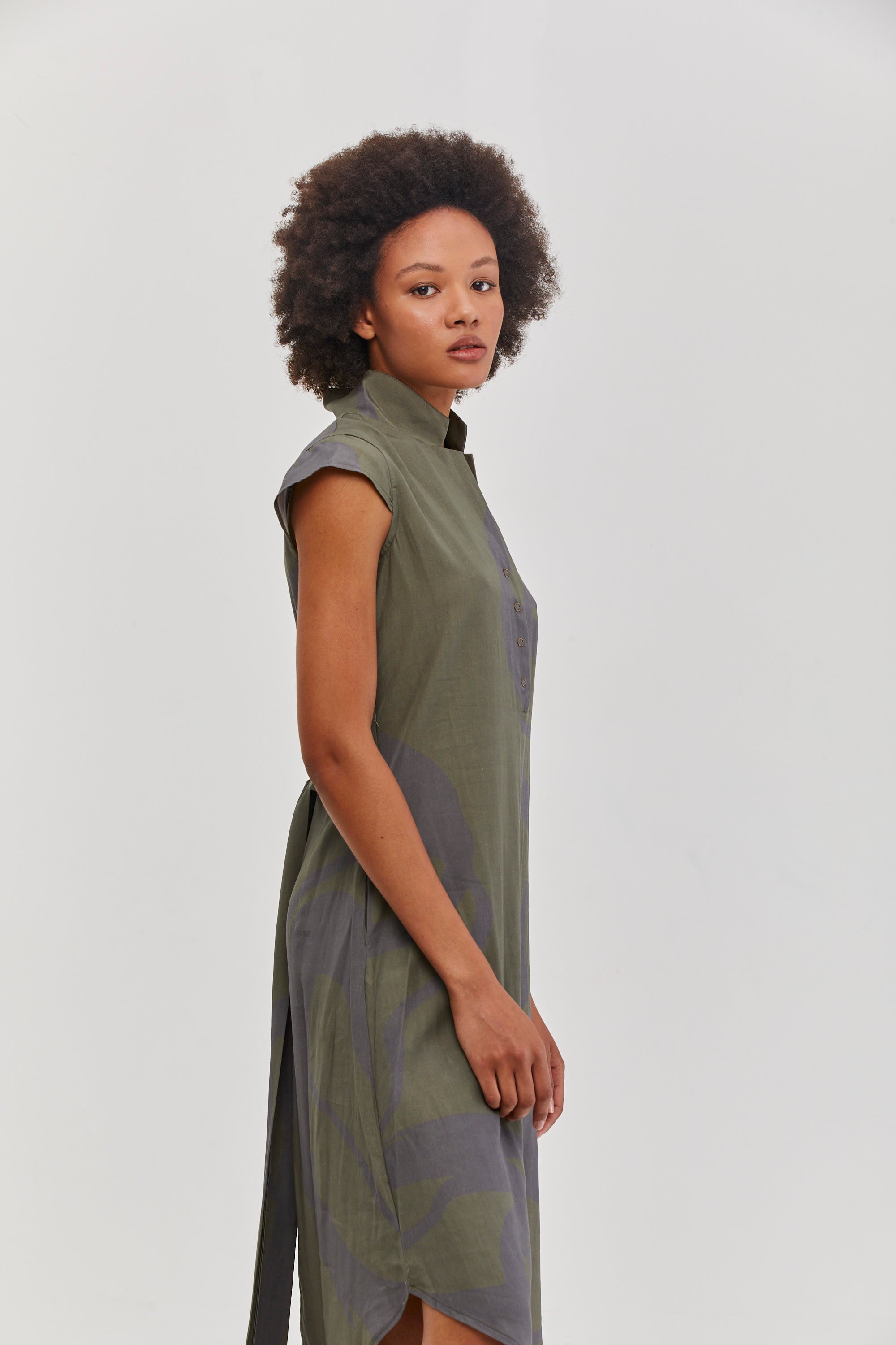 שמלת מירה הדפס ירוק מקורי של ענת