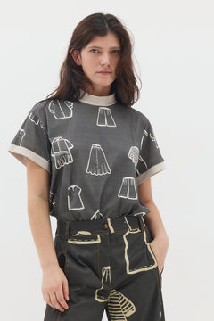 Niv Black Shirt with white print
