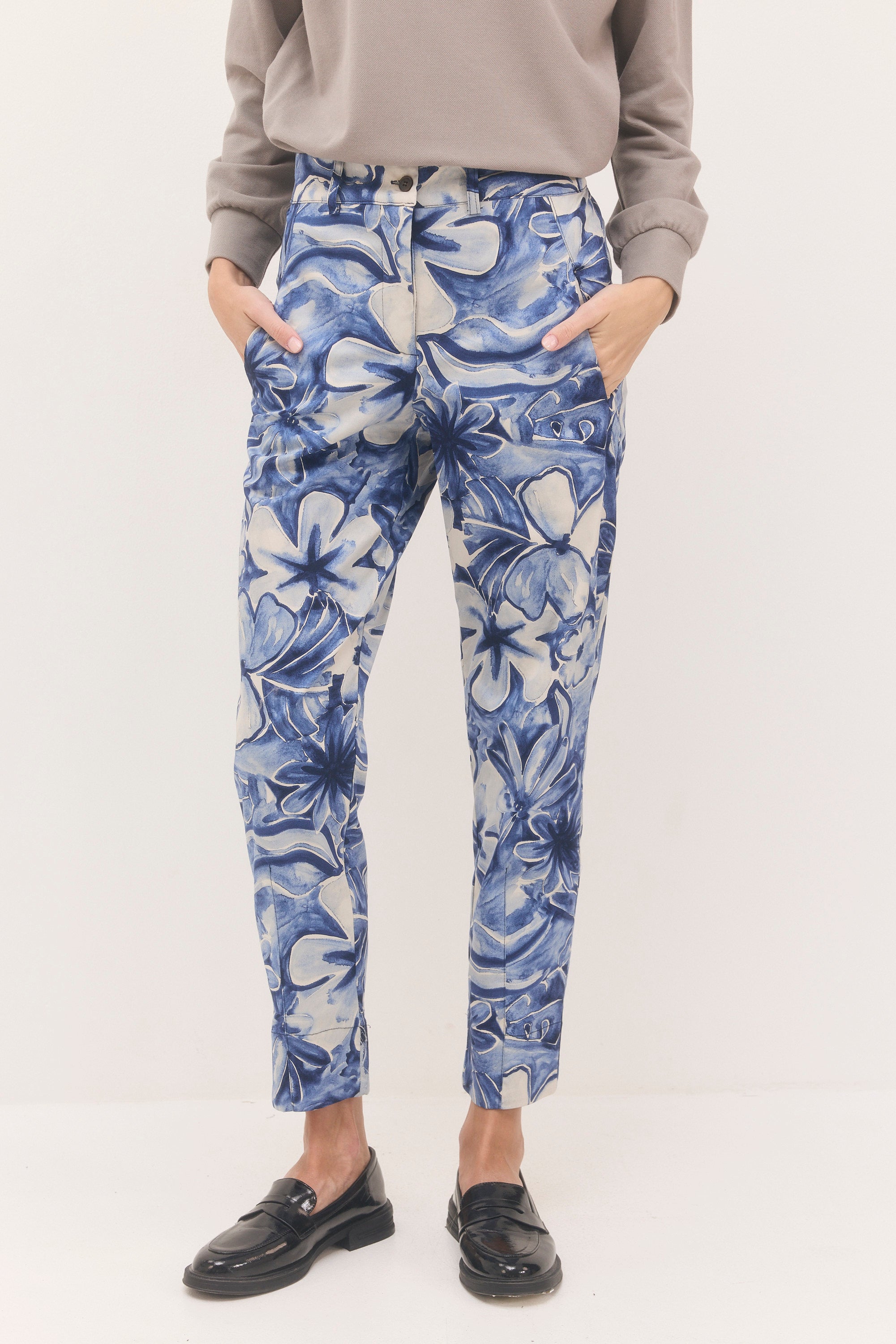 מכנסי נעמה הדפס כחול