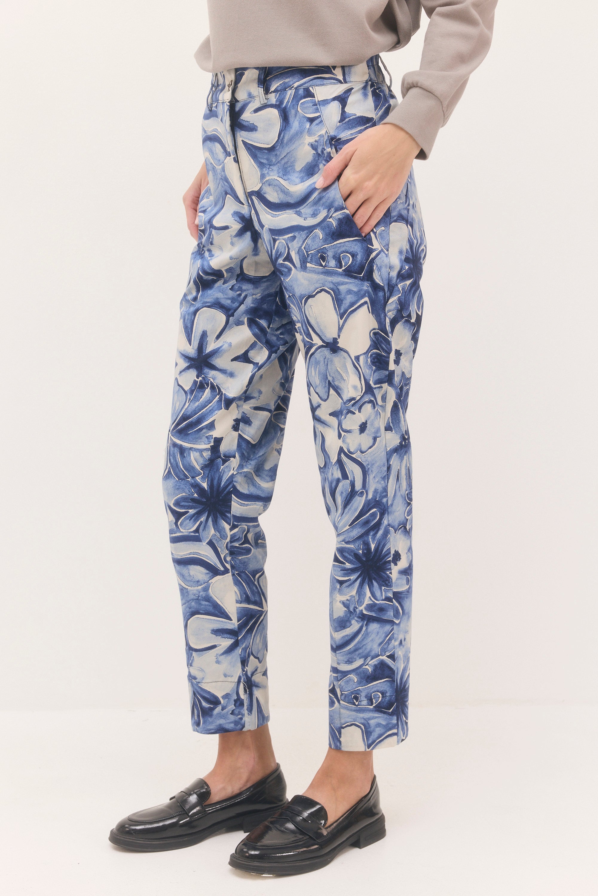 מכנסי נעמה הדפס כחול