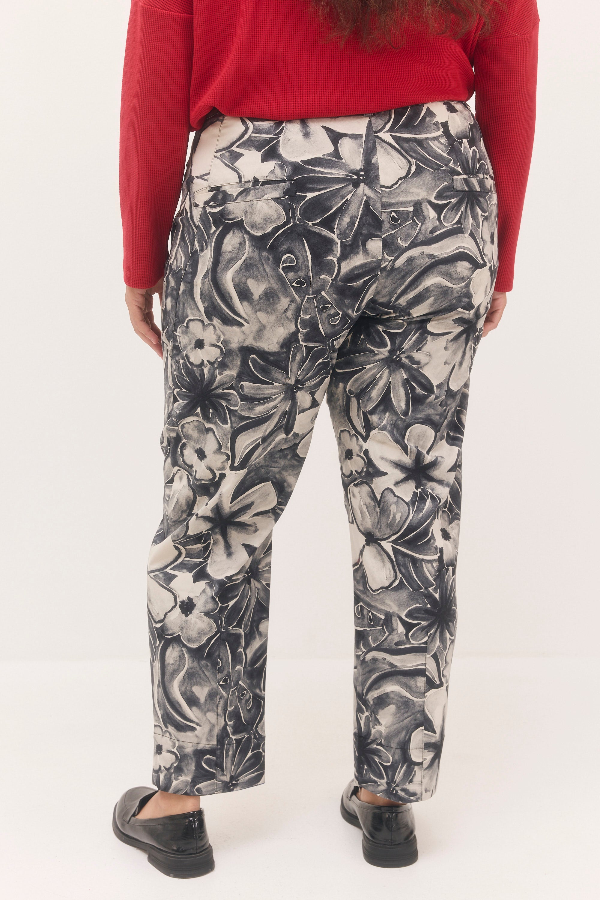 מכנסי נעמה הדפס שחור לבן