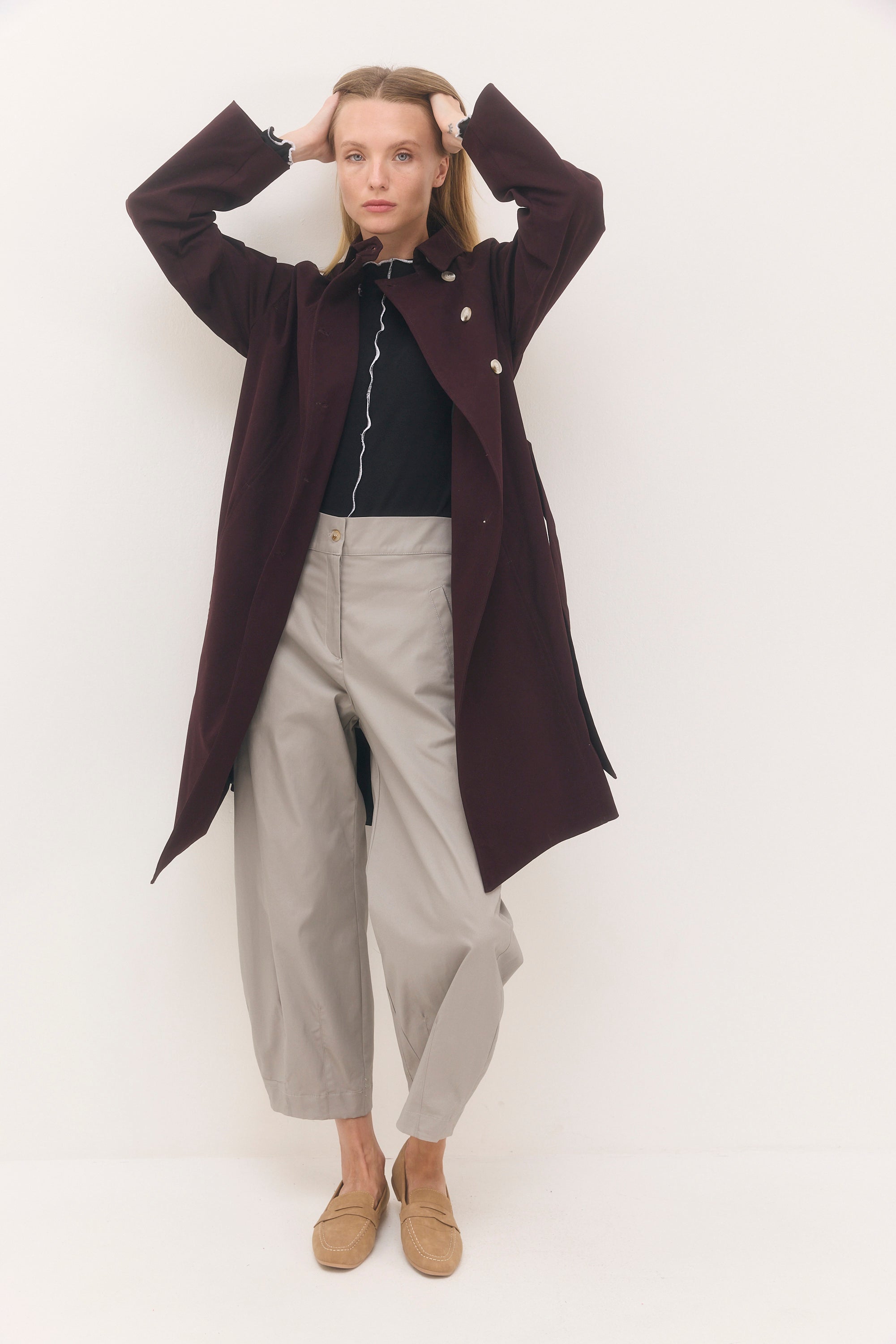 מכנסי יובל אפור אבן