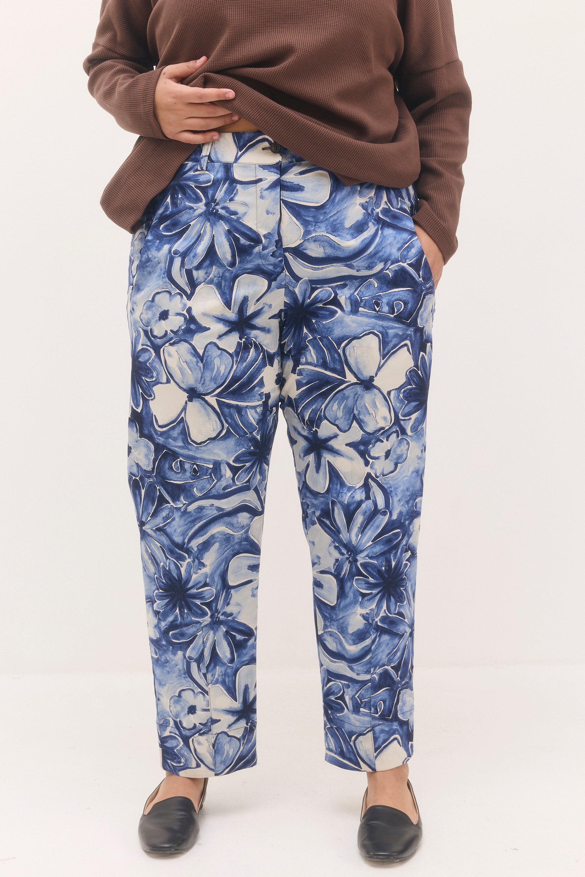 מכנסי נעמה הדפס כחול