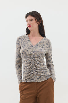 Hadara Shirt – Stone Floral Print